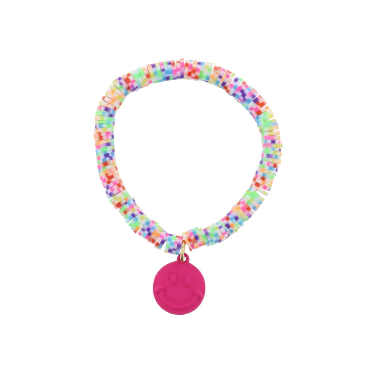 Jane Marie Kids Multi Speckled Rubber Sequin Beaded With Hot Pink Happy Face-JANE MARIE-Little Giant Kidz