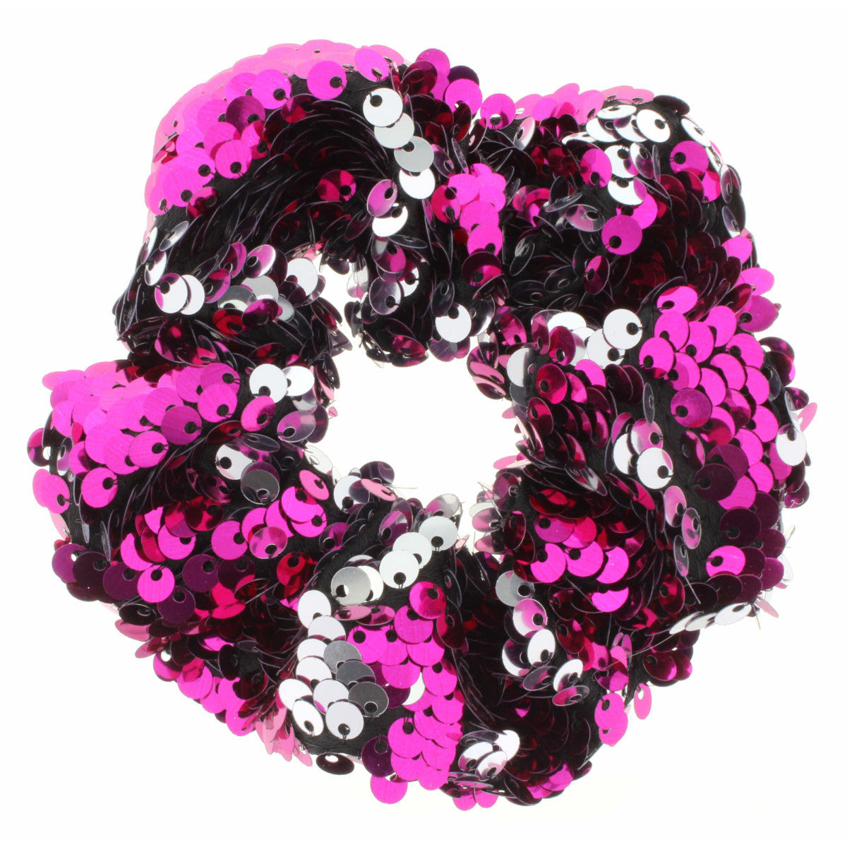 Jane Marie Kids Scrunchie - Pink & Silver Sequin-JANE MARIE-Little Giant Kidz
