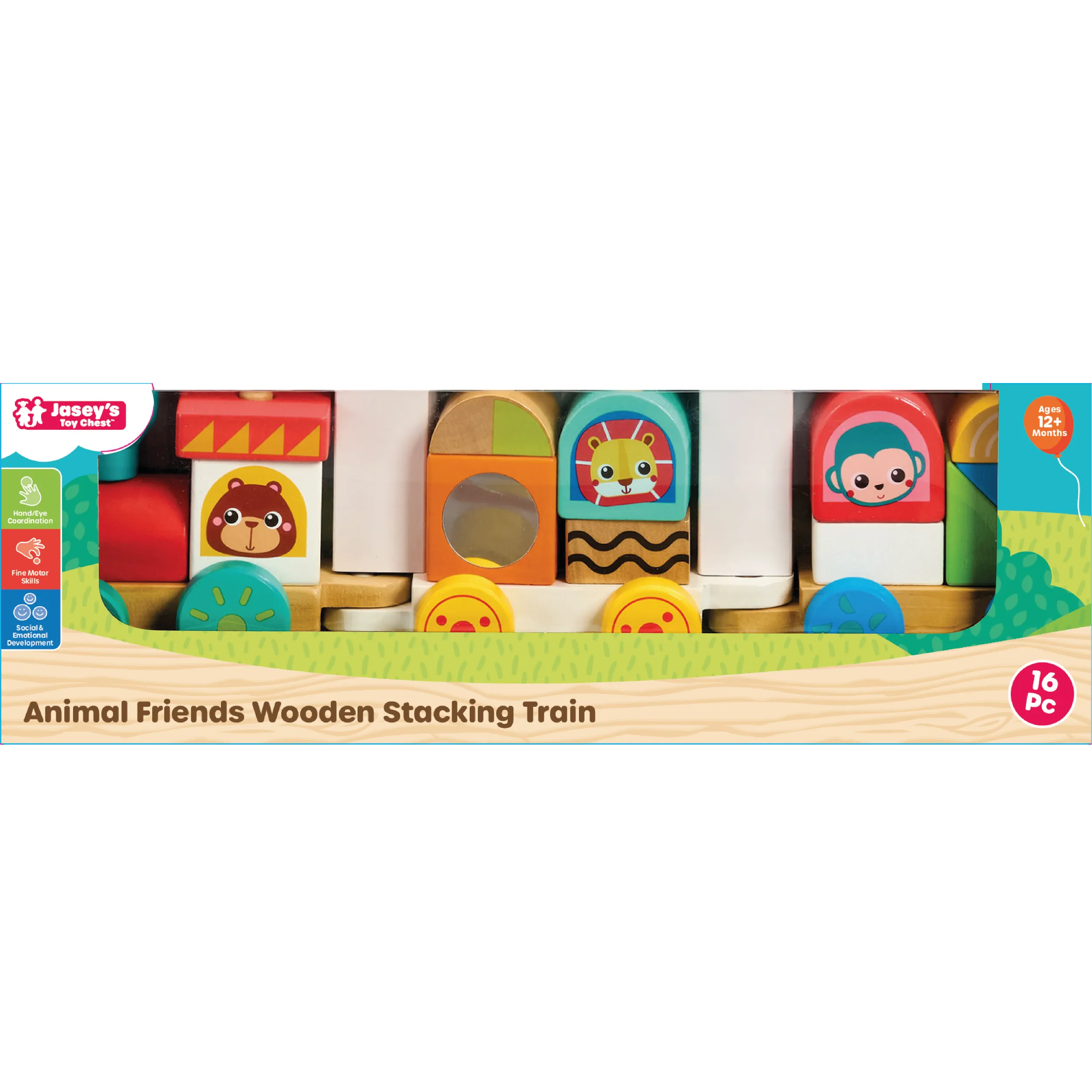Jasey's Toy Chest Animal Friends Wooden Stacking Train-Jasey's Toy Chest-Little Giant Kidz