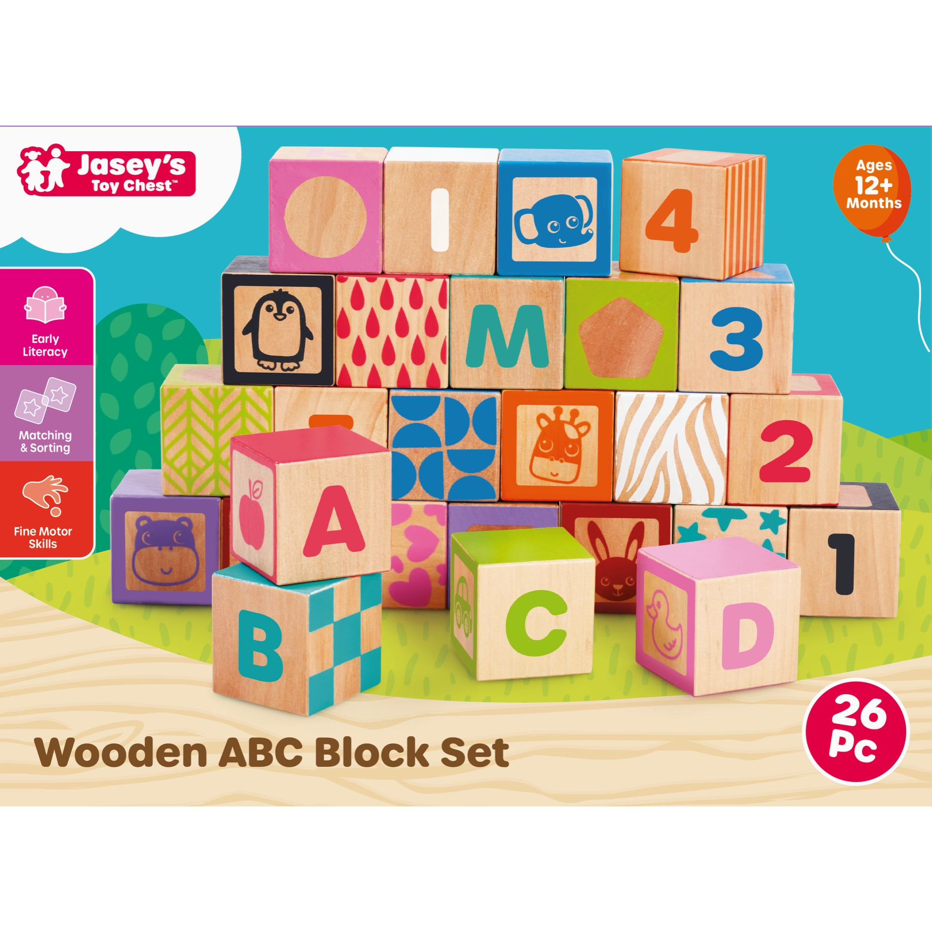 Jasey's Toy Chest Wooden ABC Block Set-Jasey's Toy Chest-Little Giant Kidz