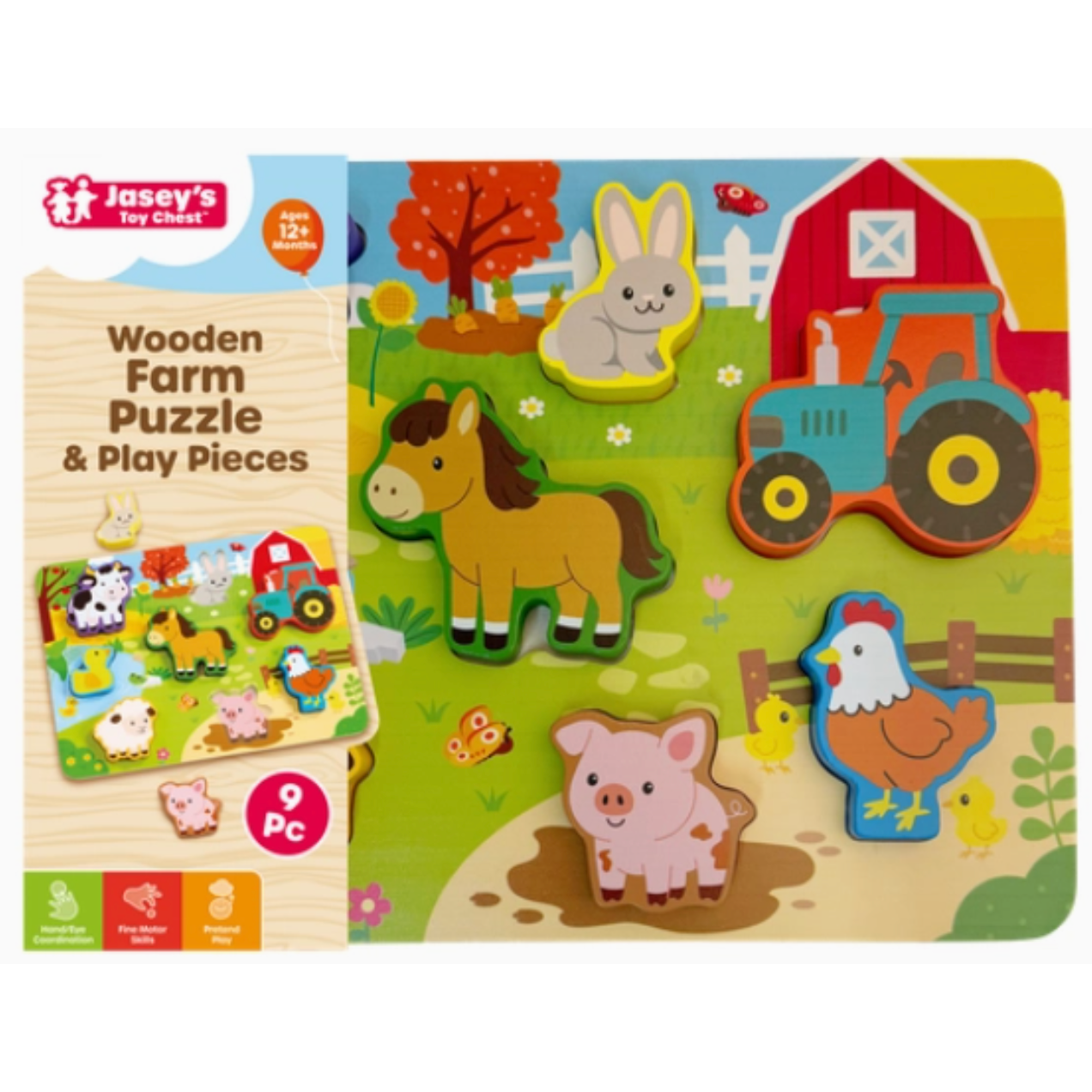 Jasey's Toy Chest Wooden Farm Puzzle & Play Pieces-Jasey's Toy Chest-Little Giant Kidz