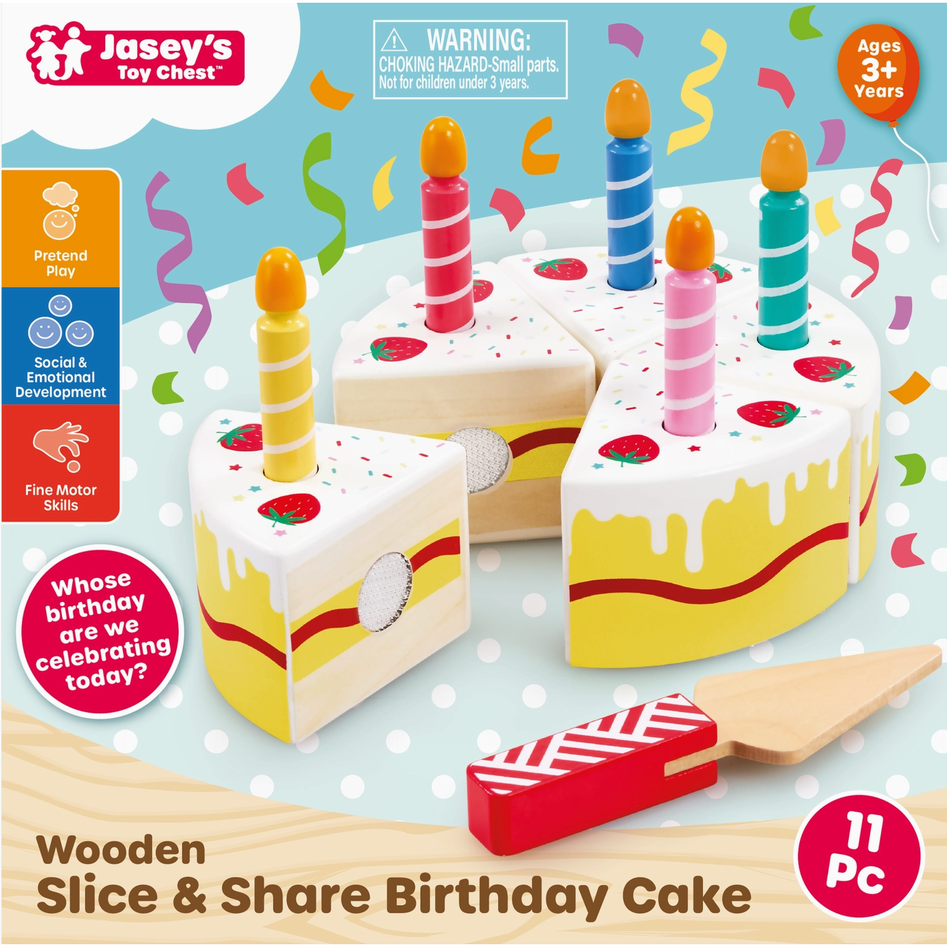 Jasey's Toy Chest Wooden Slice & Share Birthday Cake-Jasey's Toy Chest-Little Giant Kidz