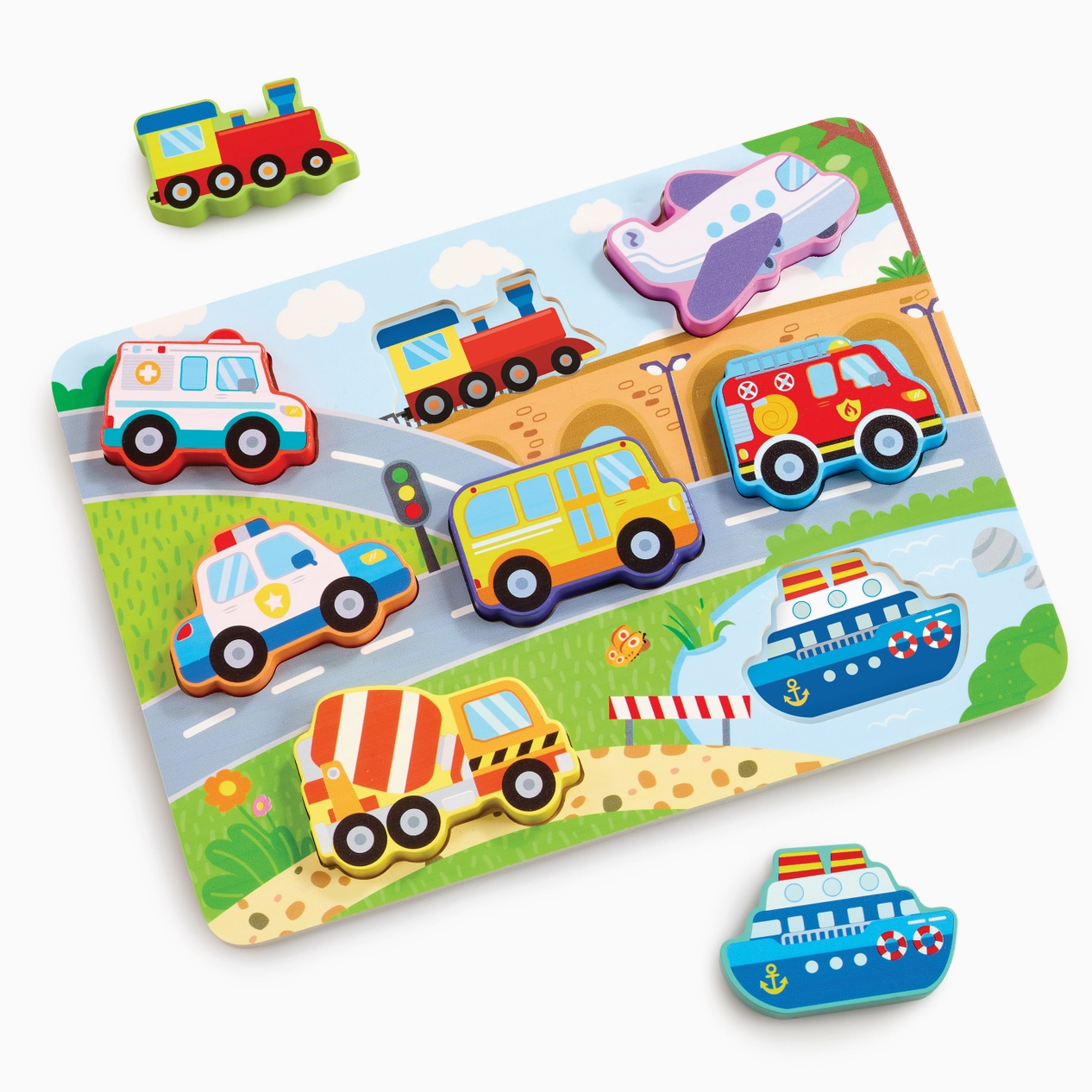 Jasey's Toy Chest Wooden Vehicles Puzzle & Play Pieces-Jasey's Toy Chest-Little Giant Kidz