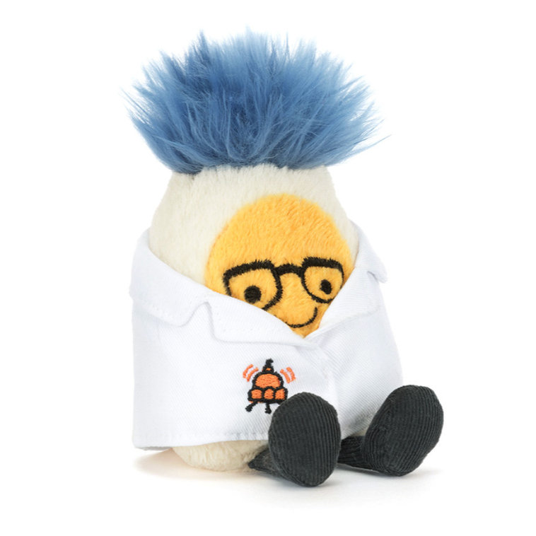 JellyCat Amuseables Boiled Egg Scientist Outfit-JellyCat-Little Giant Kidz