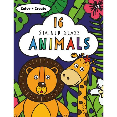 Kane Miller: Color + Create 16 Stained Glass Animals-EDC-USBORNE-Little Giant Kidz