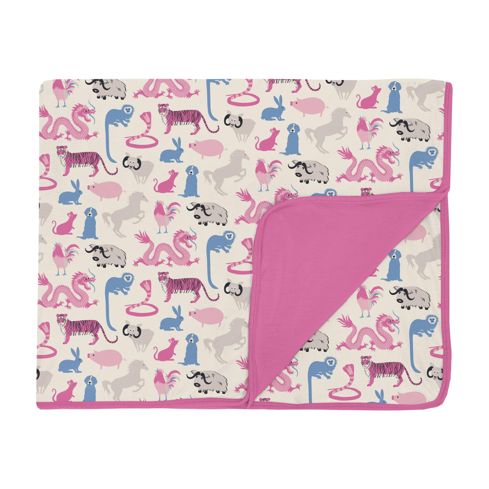 Kickee Pants Natural Chinese Zodiac Print Toddler Blanket-Kickee Pants-Little Giant Kidz