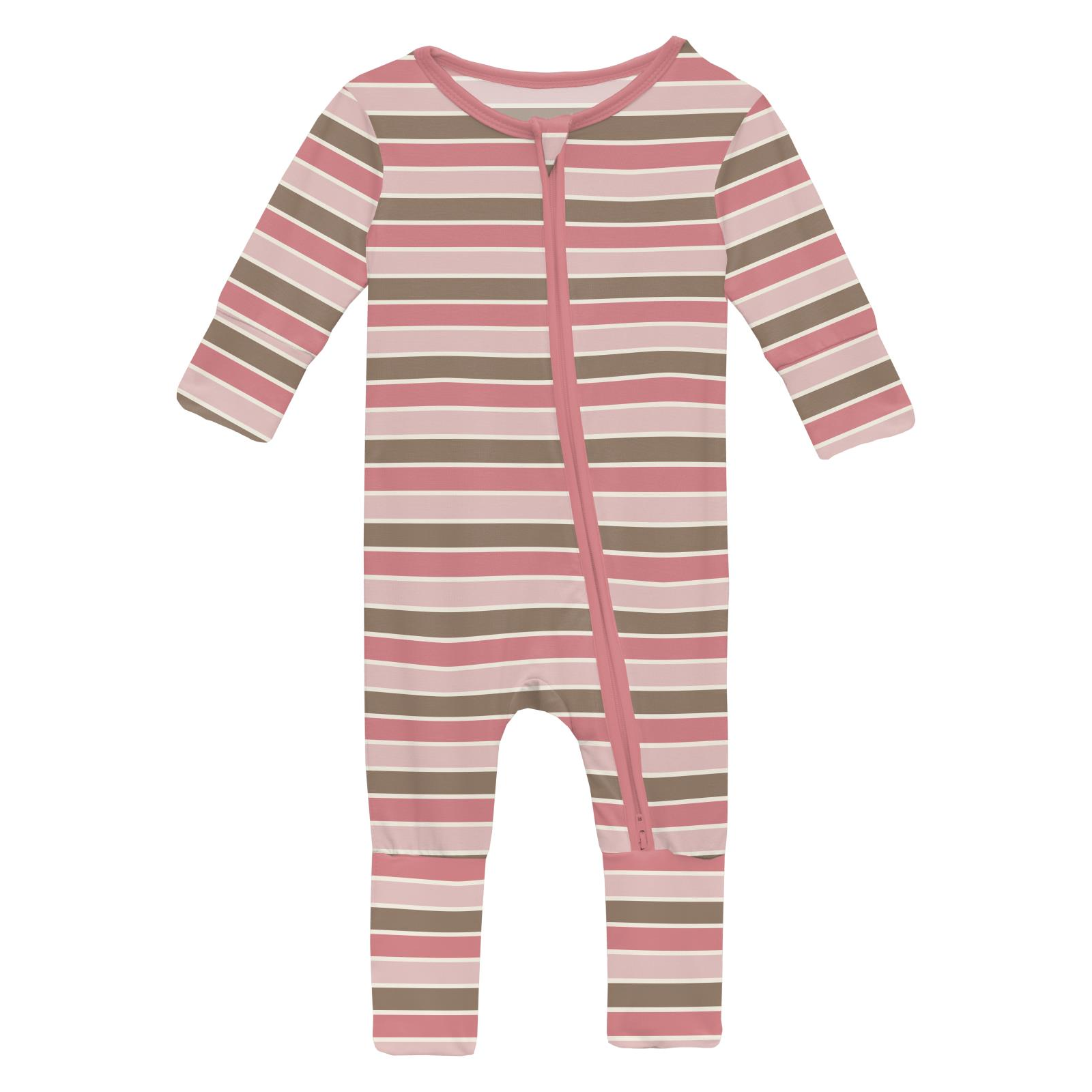 Kickee Pants Print Convertible Zipper Sleeper- Neapolitan Stripe-KICKEE PANTS-Little Giant Kidz
