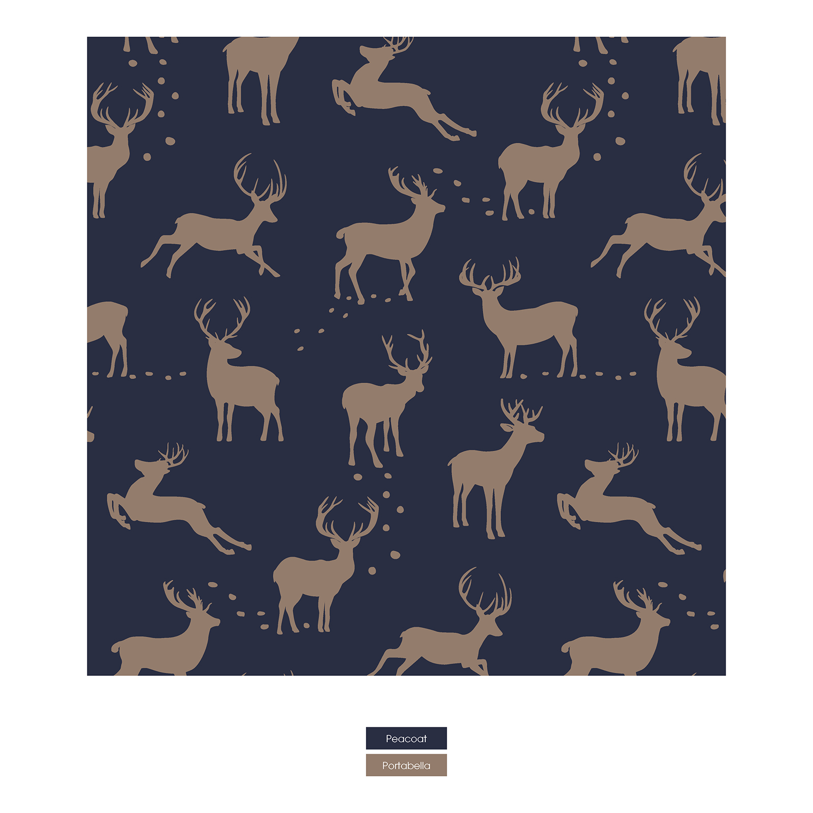 Kickee Pants Print Long Sleeve Pajama Set- Peacoat Elk-KICKEE PANTS-Little Giant Kidz