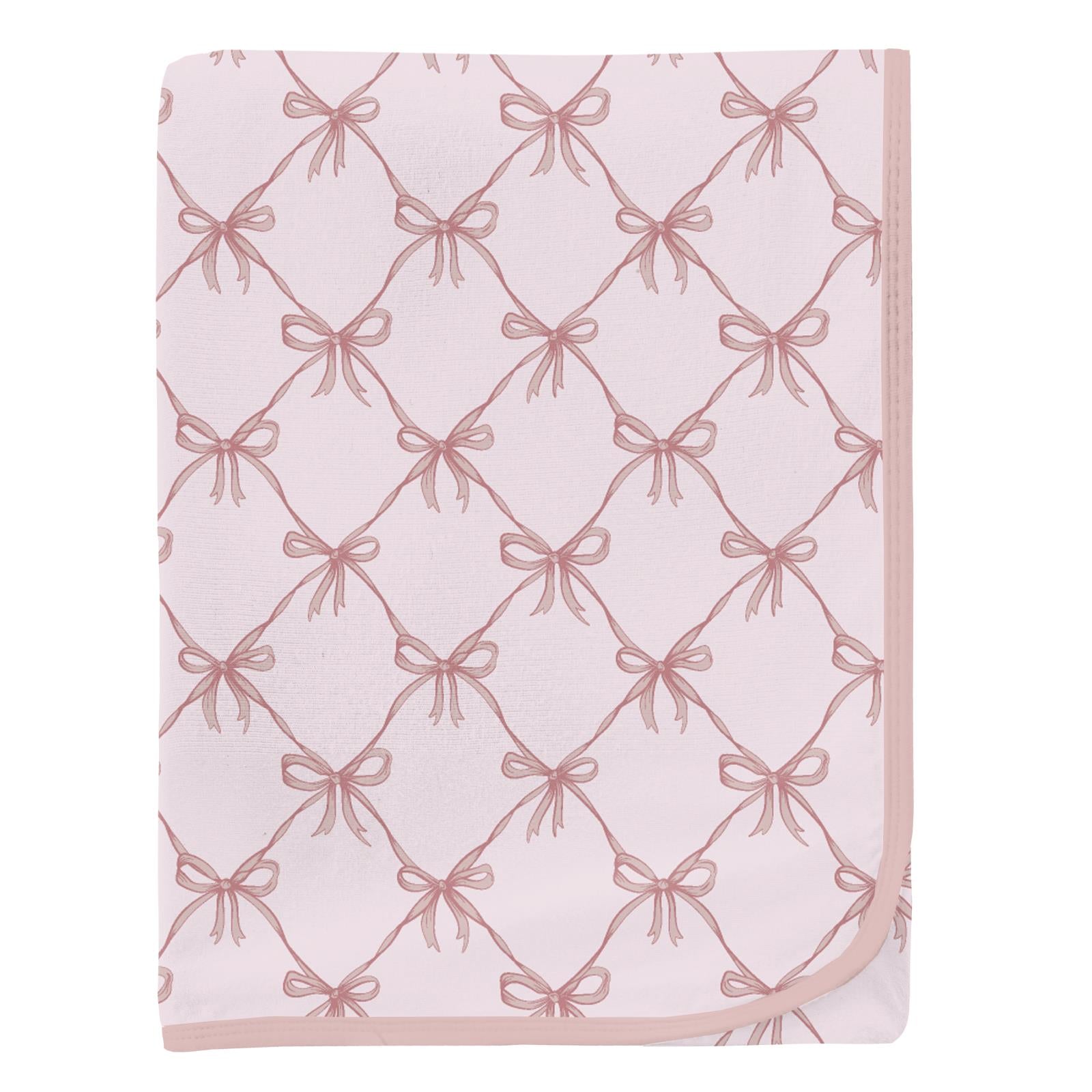 Kickee Pants Swaddling Blanket- Shrinking Violet Bow Lattice-KICKEE PANTS-Little Giant Kidz