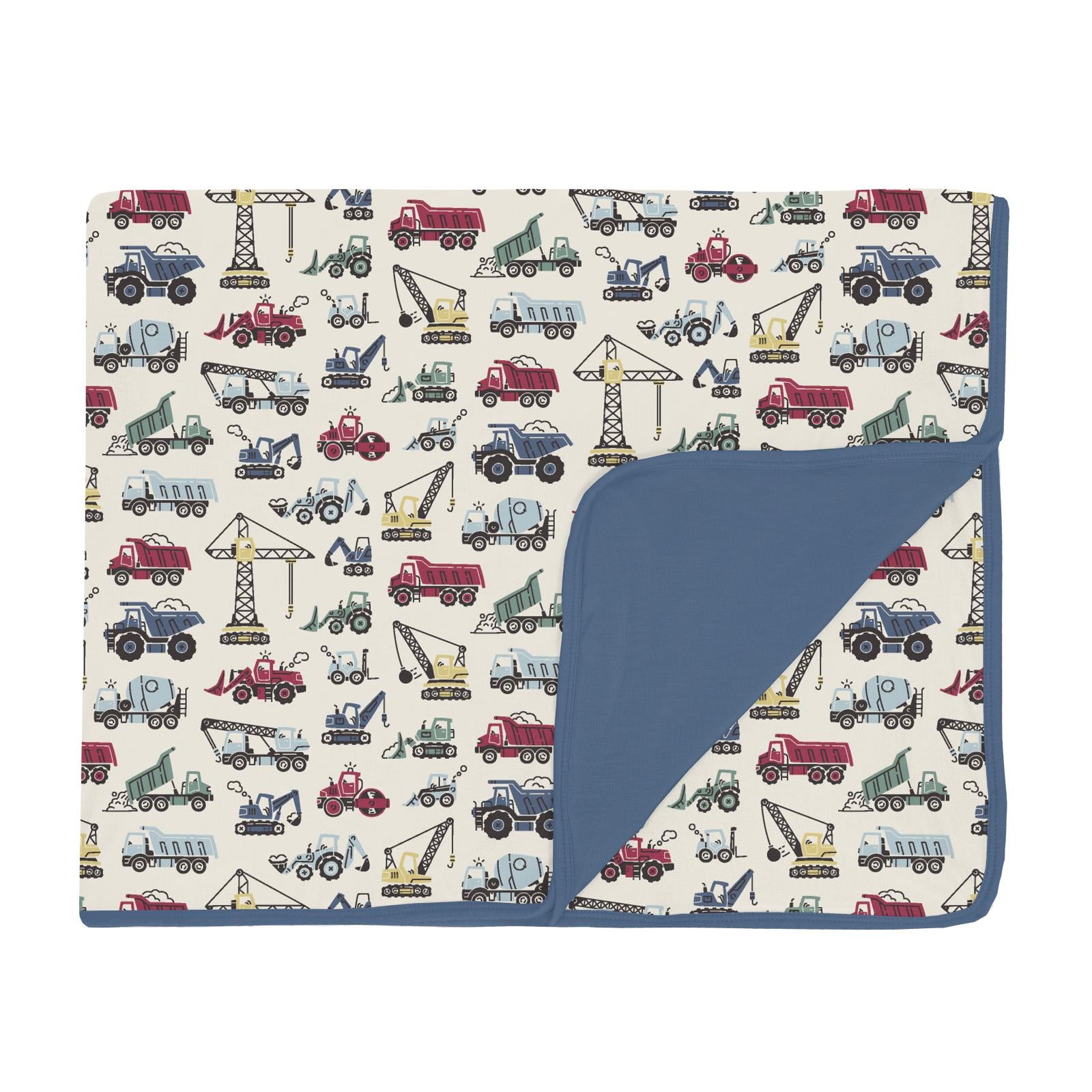 Kickee Pants Toddler Blanket- Natural Construction Trucks-KICKEE PANTS-Little Giant Kidz