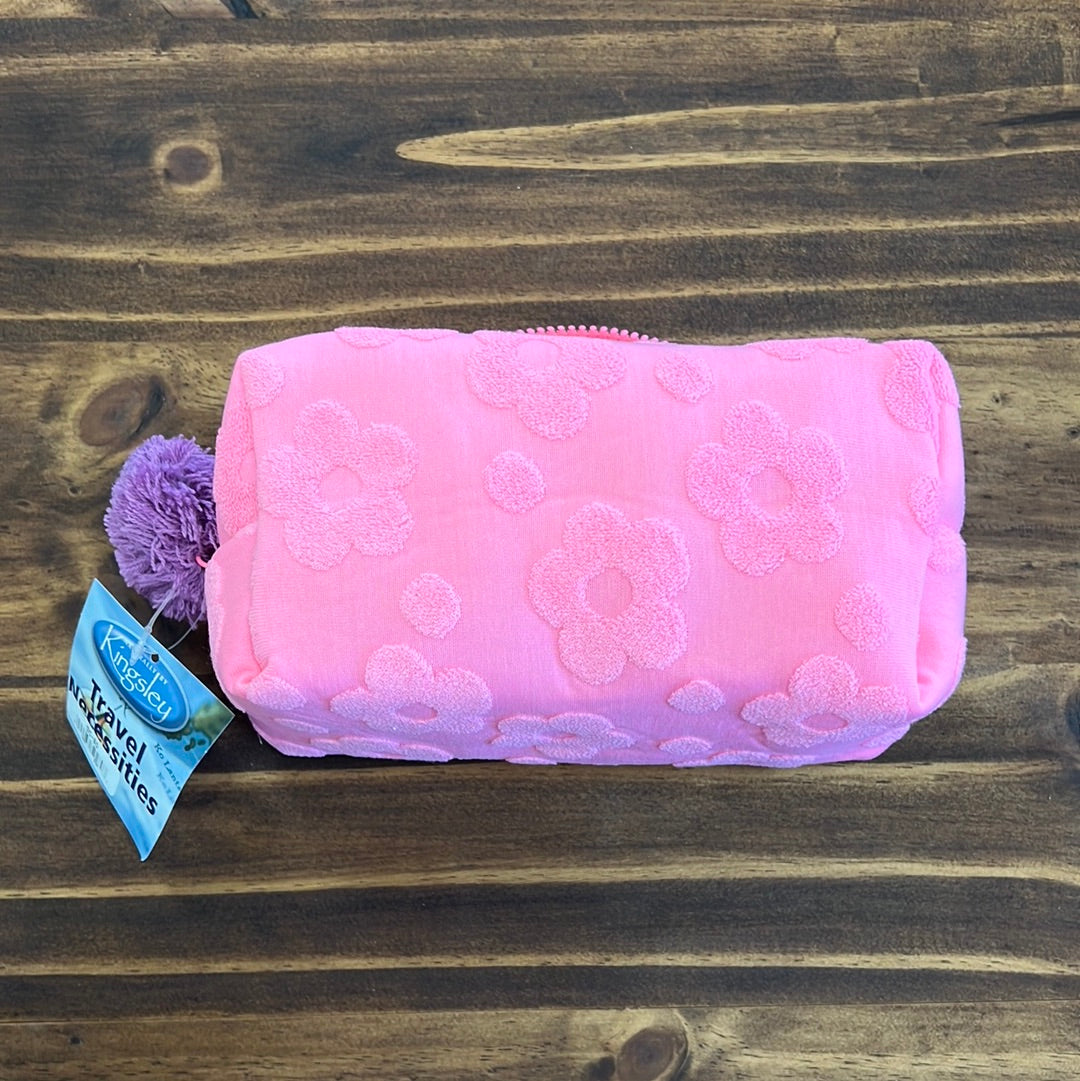 Kingsley Travel Necessities Small Pink Daisies Terry Cloth Travel Bag-KINGSLEY FOR KIDS-Little Giant Kidz