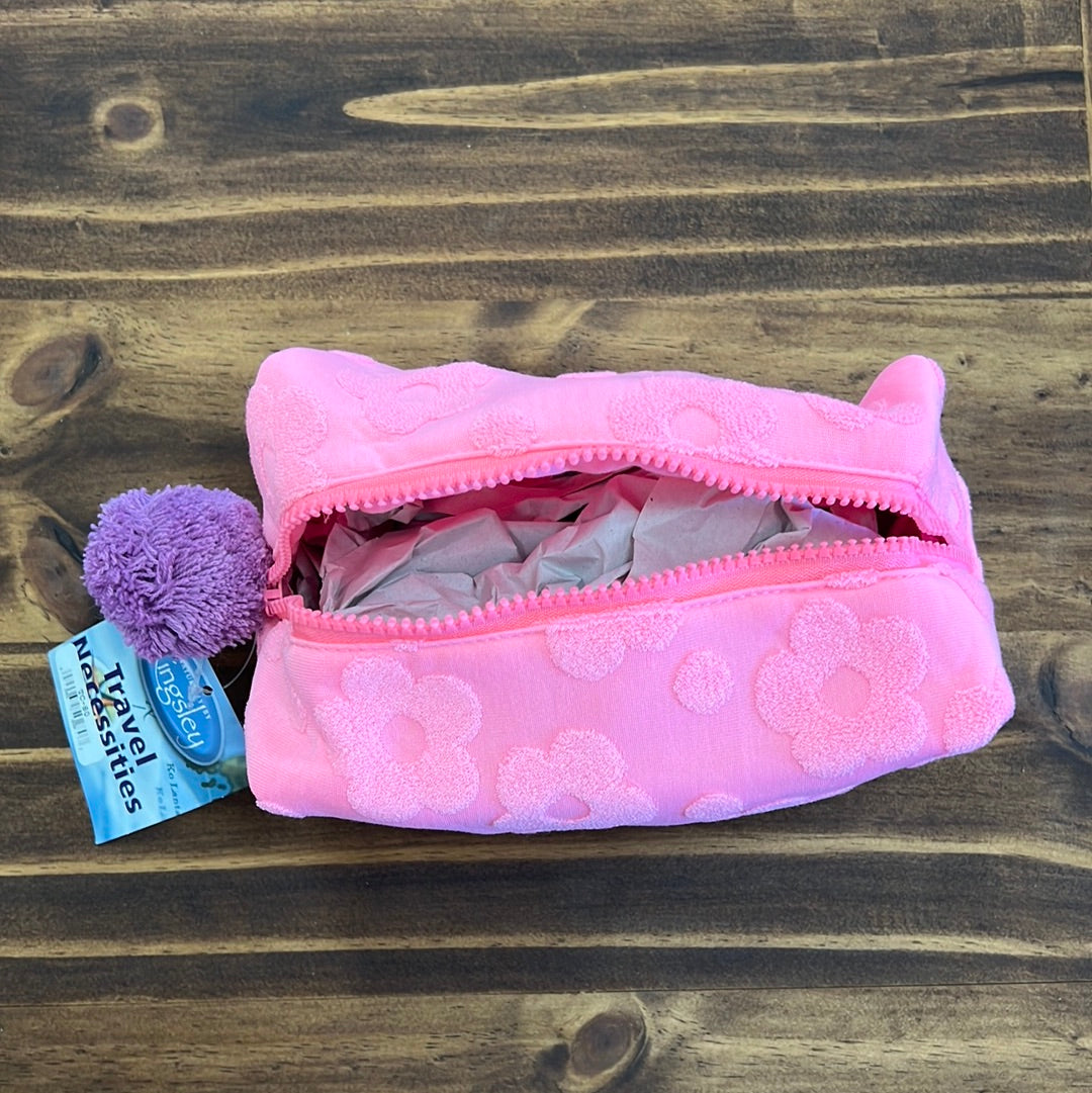 Kingsley Travel Necessities Small Pink Daisies Terry Cloth Travel Bag-KINGSLEY FOR KIDS-Little Giant Kidz
