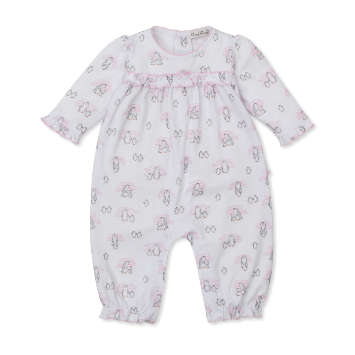 Kissy Kissy Playsuit Print- Pink Snow Happy Penguins-Kissy Kissy-Little Giant Kidz
