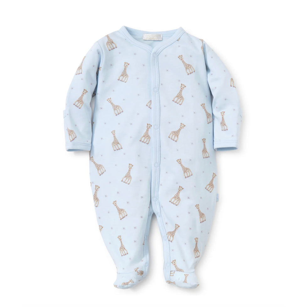 Kissy Kissy Sophie La Girafe Print Footie-Light Blue-Kissy Kissy-Little Giant Kidz