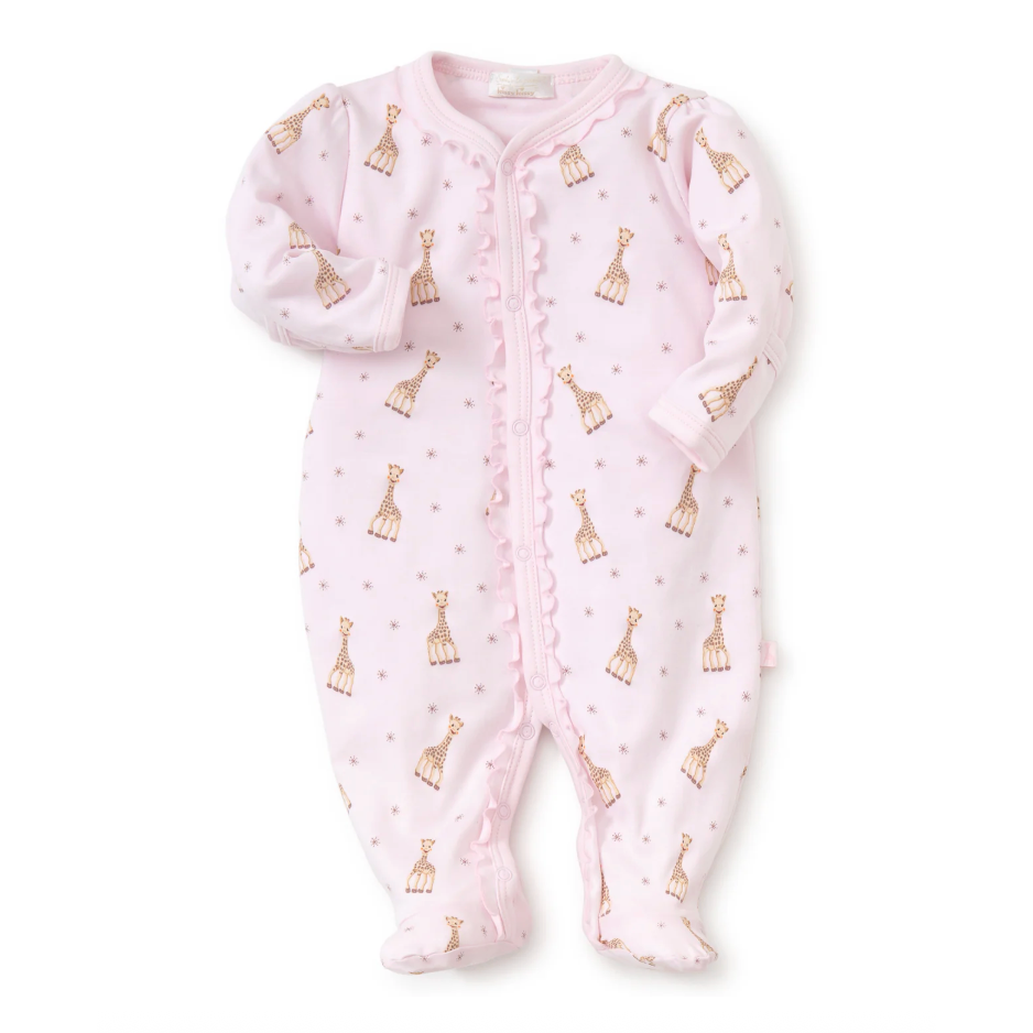 Kissy Kissy Sophie La Girafe Print Footie- Light Pink-Kissy Kissy-Little Giant Kidz