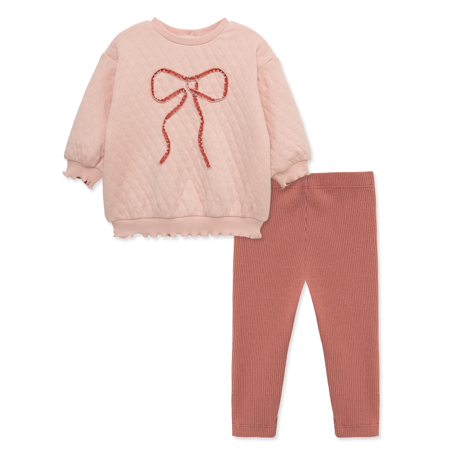 LITTLE ME Bow Sweatshirt Set-LITTLE ME-Little Giant Kidz
