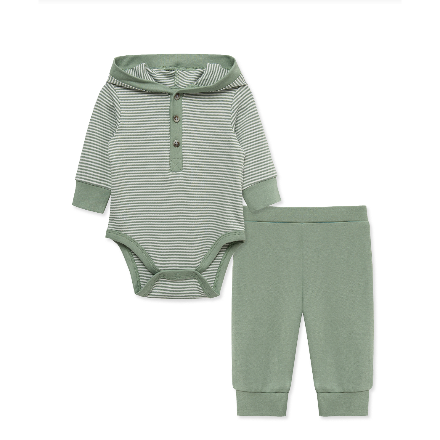 LITTLE ME Green Bodysuit Pant Set-LITTLE ME-Little Giant Kidz