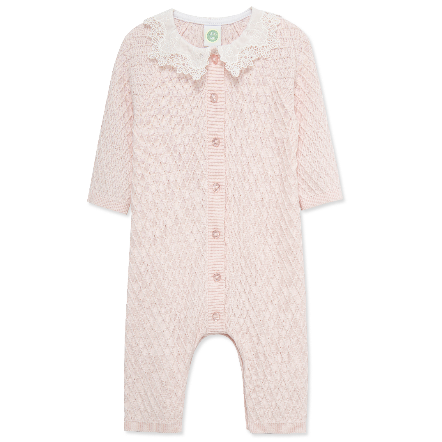 LITTLE ME Lattice Lace Coverall-LITTLE ME-Little Giant Kidz