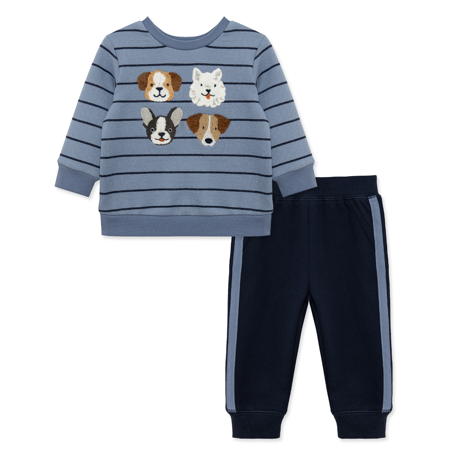 LITTLE ME Puppy 2Pc Sweatshirt Set-LITTLE ME-Little Giant Kidz