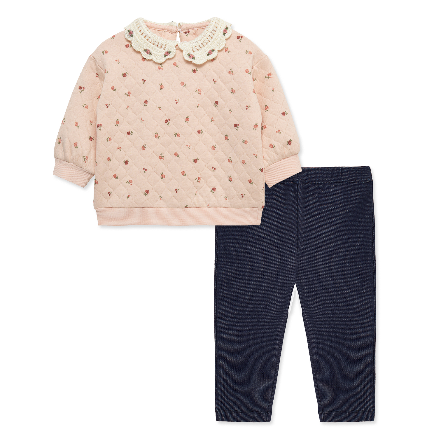 LITTLE ME Rose 2Pc Sweatshirt Set-LITTLE ME-Little Giant Kidz