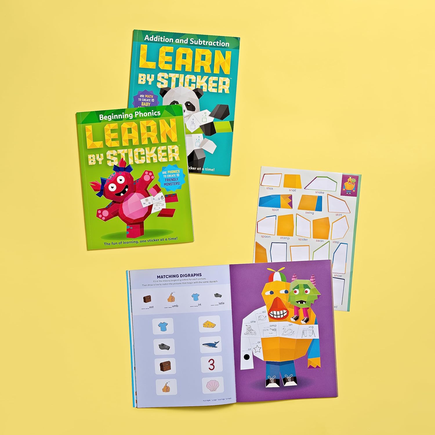 Learn by Sticker: Learn by Sticker: Beginning Phonics: Use Phonics to Create 10 Friendly Monsters!-HACHETTE BOOK GROUP USA-Little Giant Kidz