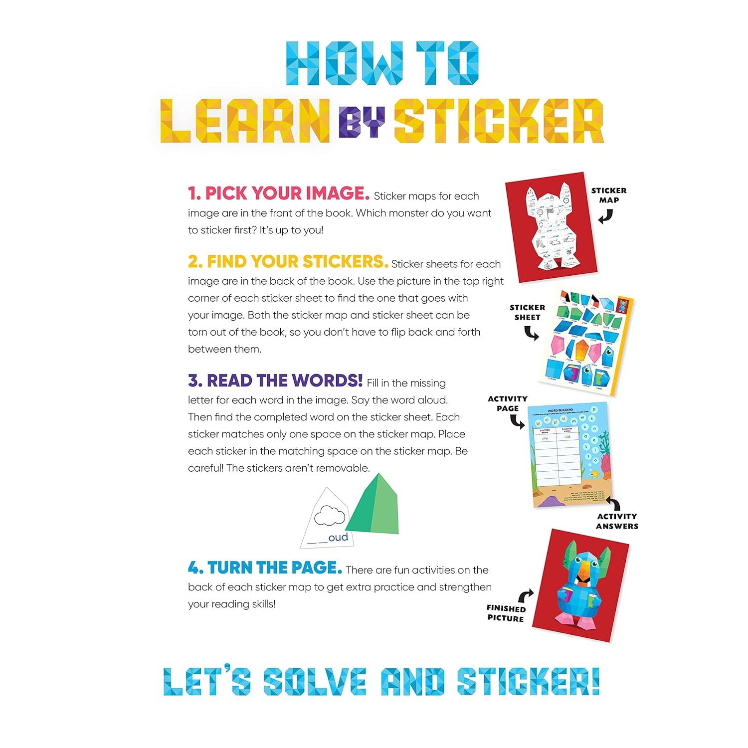Learn by Sticker: Learn by Sticker: Beginning Phonics: Use Phonics to Create 10 Friendly Monsters!-HACHETTE BOOK GROUP USA-Little Giant Kidz