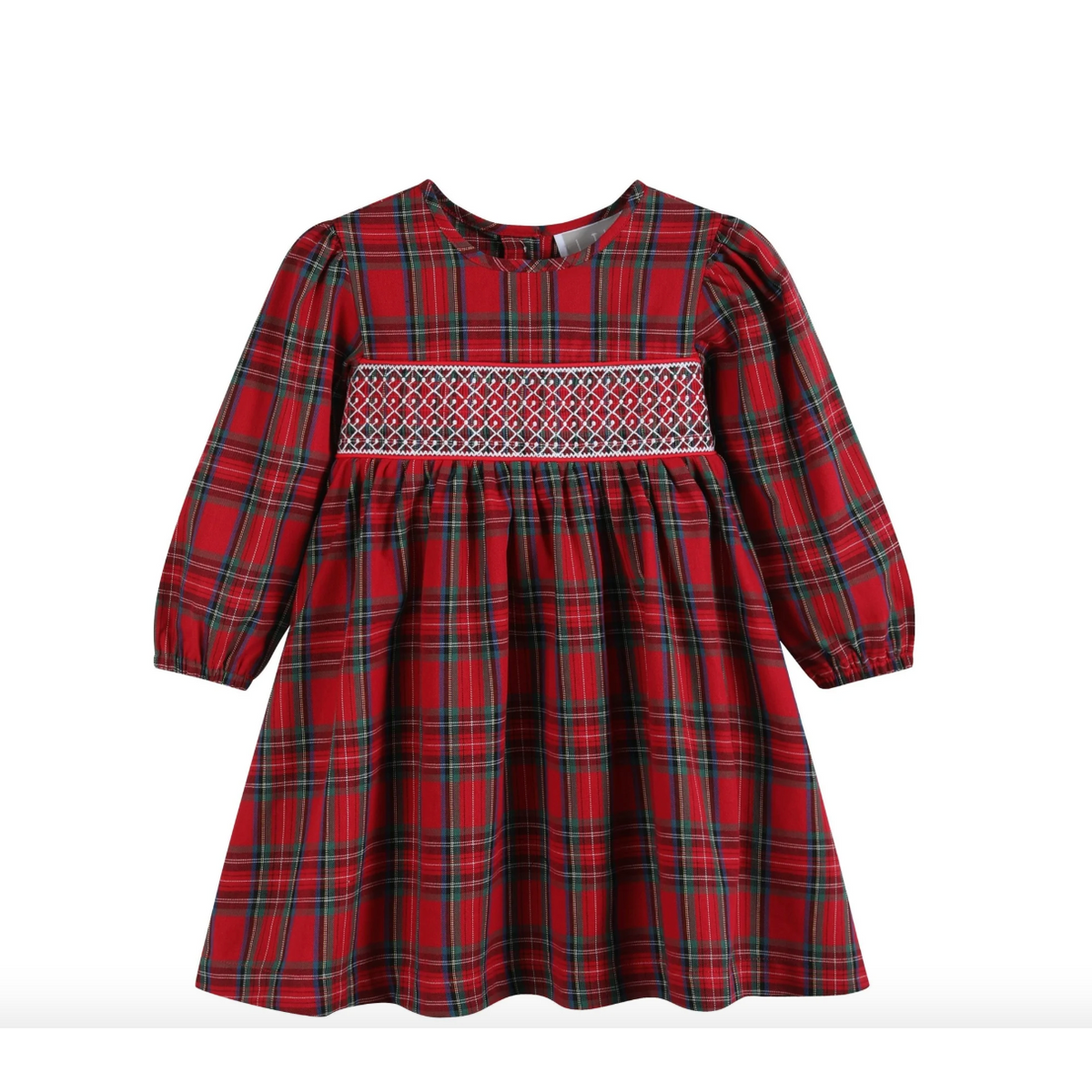 Lil Cactus Red And Green Christmas Plaid Smocked Dress-Lil Cactus-Little Giant Kidz