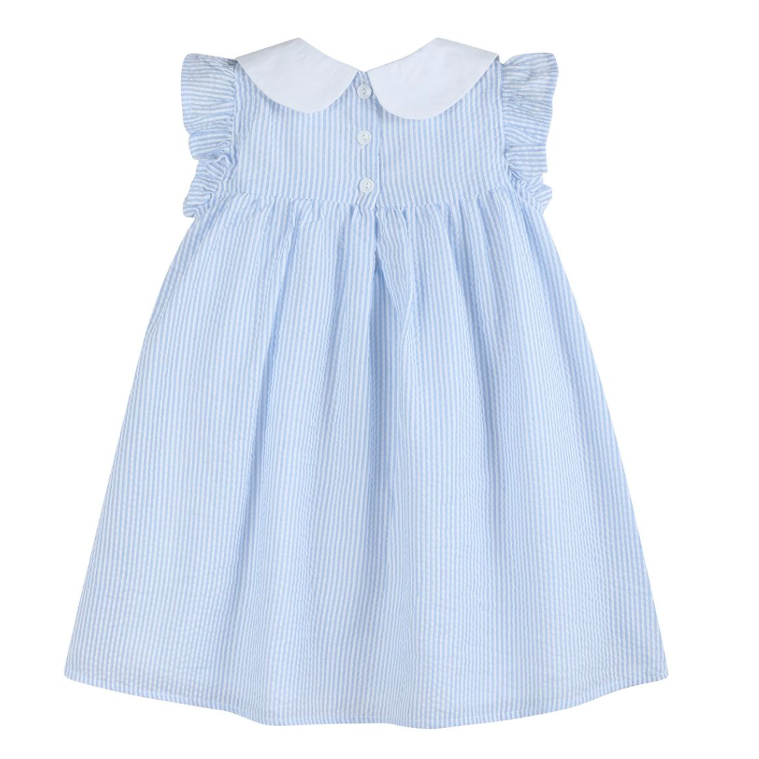 Lil Cactus Ruffle Dress- Blue and Pink-Lil Cactus-Little Giant Kidz