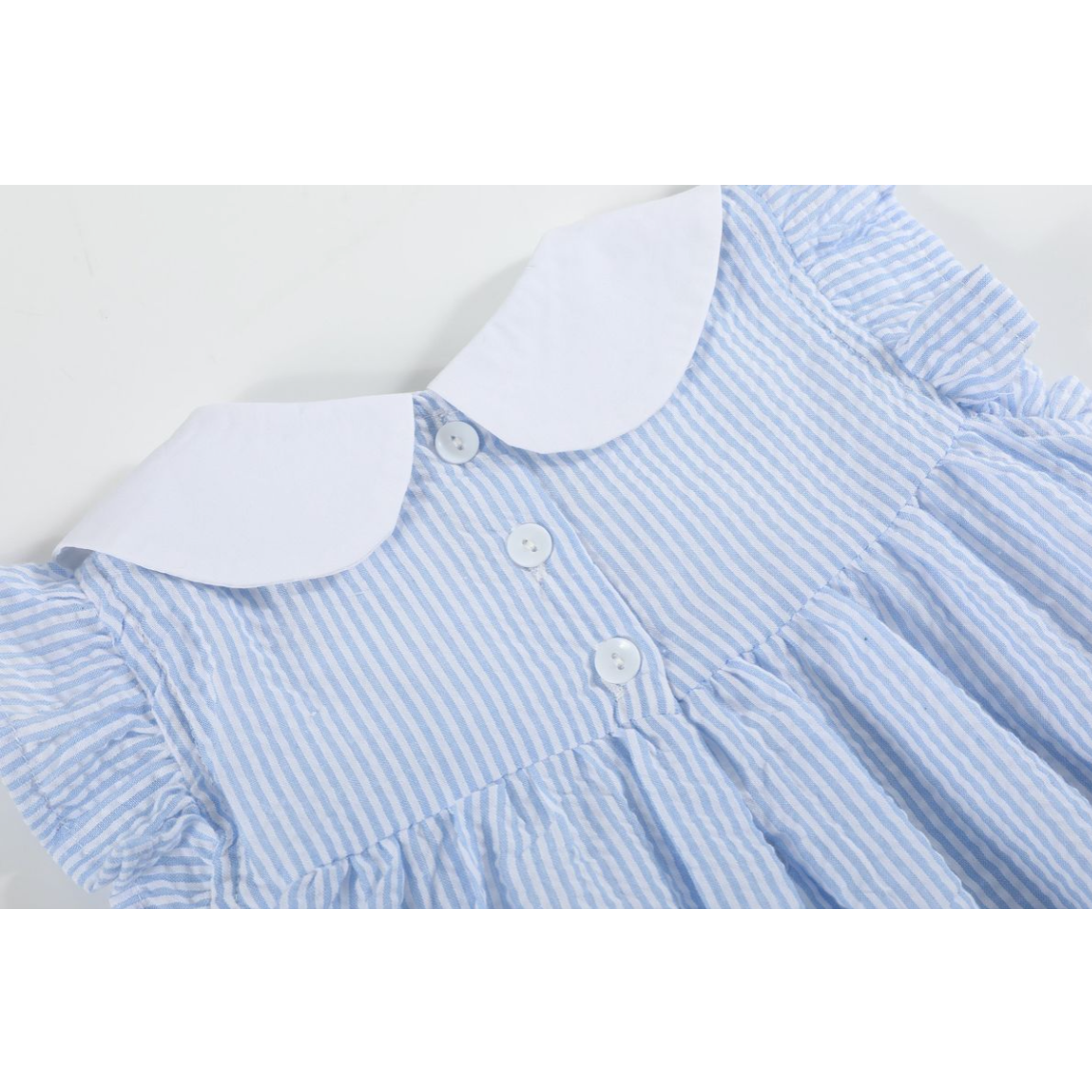 Lil Cactus Ruffle Dress- Blue and Pink-Lil Cactus-Little Giant Kidz