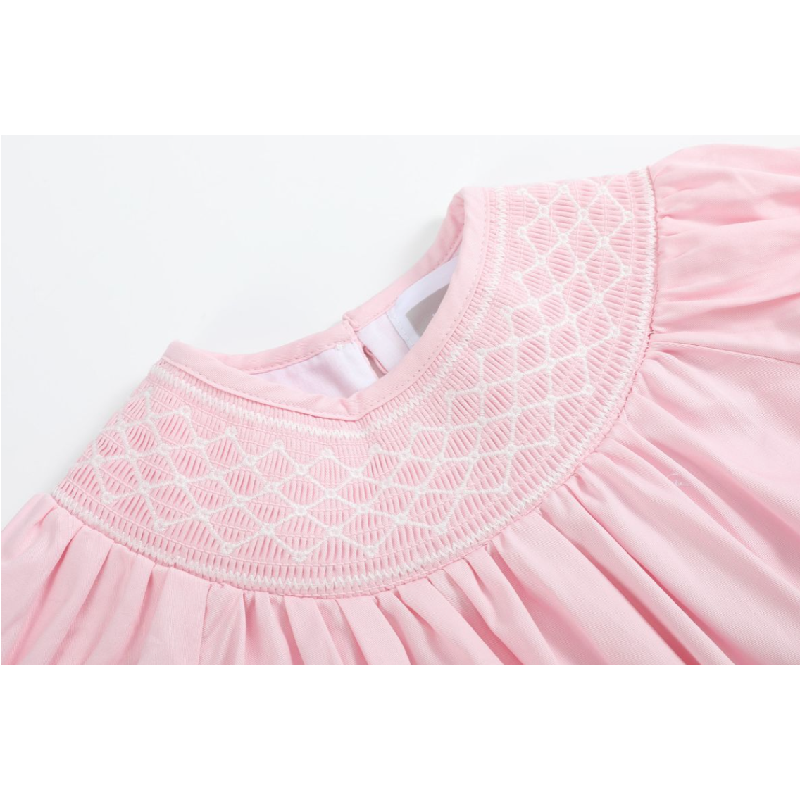 Lil Cactus Smocked Futter Romper- Pink & White-Lil Cactus-Little Giant Kidz