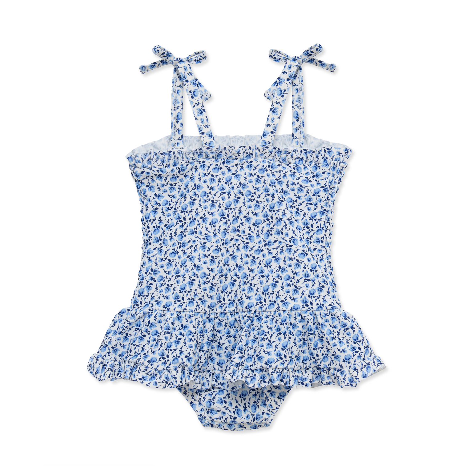 Little Me Blue Floral Swimsuit-LITTLE ME-Little Giant Kidz