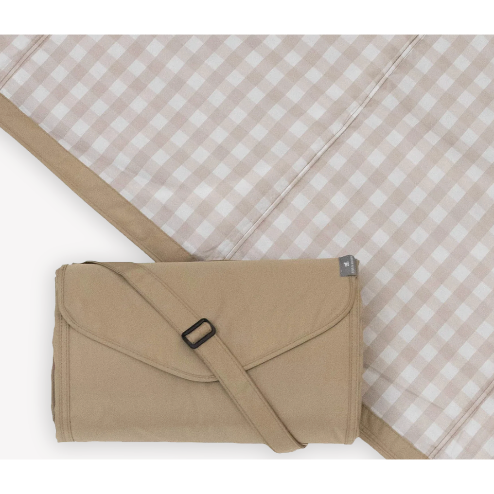 Little Unicorn 5 x 7 Outdoor Blanket - Beige Buffalo Check-LITTLE UNICORN-Little Giant Kidz