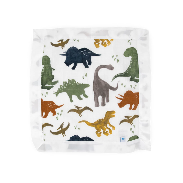 Little Unicorn Dino Friends Cotton Muslin Security Blanket 3-Pack-LITTLE UNICORN-Little Giant Kidz