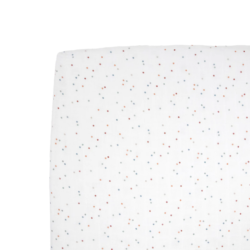 Little Unicorn Dots Cotton Muslin Crib Sheet-LITTLE UNICORN-Little Giant Kidz