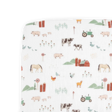 Little Unicorn Farmyard Cotton Muslin Crib Sheet-LITTLE UNICORN-Little Giant Kidz