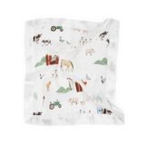 Little Unicorn Farmyard Cotton Muslin Security Blanket 3-Pack-LITTLE UNICORN-Little Giant Kidz