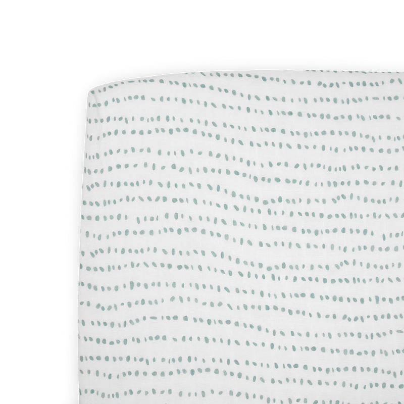 Little Unicorn Stone Stripe Cotton Muslin Crib Sheet-LITTLE UNICORN-Little Giant Kidz