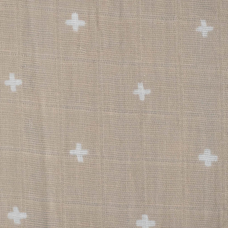 Little Unicorn Taupe Cross Cotton Muslin Crib Sheet-LITTLE UNICORN-Little Giant Kidz
