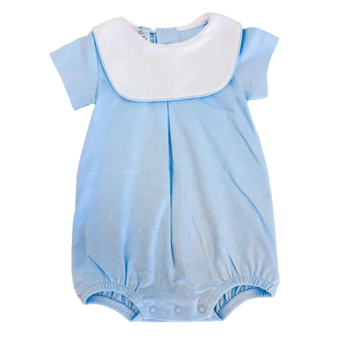 Loren Boy Pima Bubble- Blue Baby With White Piping-Baby Loren-Little Giant Kidz