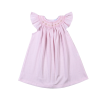 Loren Hand Smocked Pima Bishop Dress- Pink Tiny Stripes-Baby Loren-Little Giant Kidz