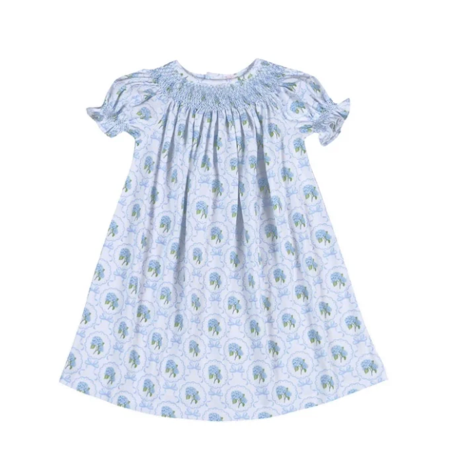 Loren Molly Hand Smocked Bishop Bubble- Blue-Baby Loren-Little Giant Kidz