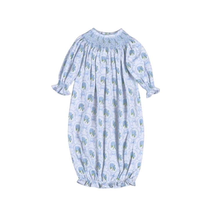Loren Molly Hand Smocked Bishop Gown- Blue-Baby Loren-Little Giant Kidz
