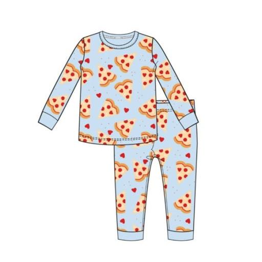 MAGNETIC ME Pizza My Heart Blue Modal L/S Lng Pant Pj-MAGNETIC ME-Little Giant Kidz