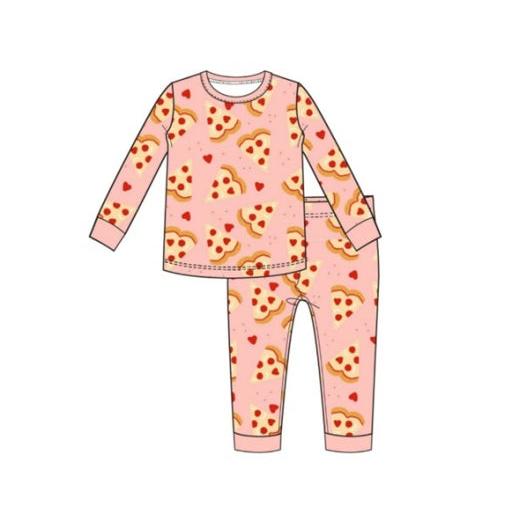 MAGNETIC ME Pizza My Heart Pink Modal L/S Lng Pant Pj-MAGNETIC ME-Little Giant Kidz