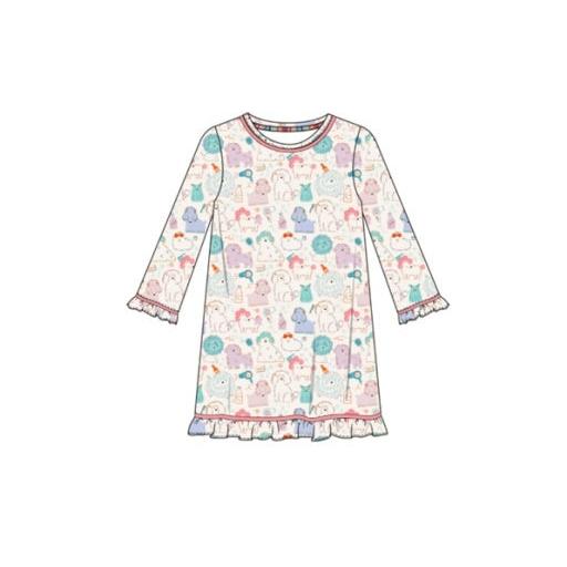 MAGNETIC ME Poodle Pawlor Rf L/S Nightgown-MAGNETIC ME-Little Giant Kidz