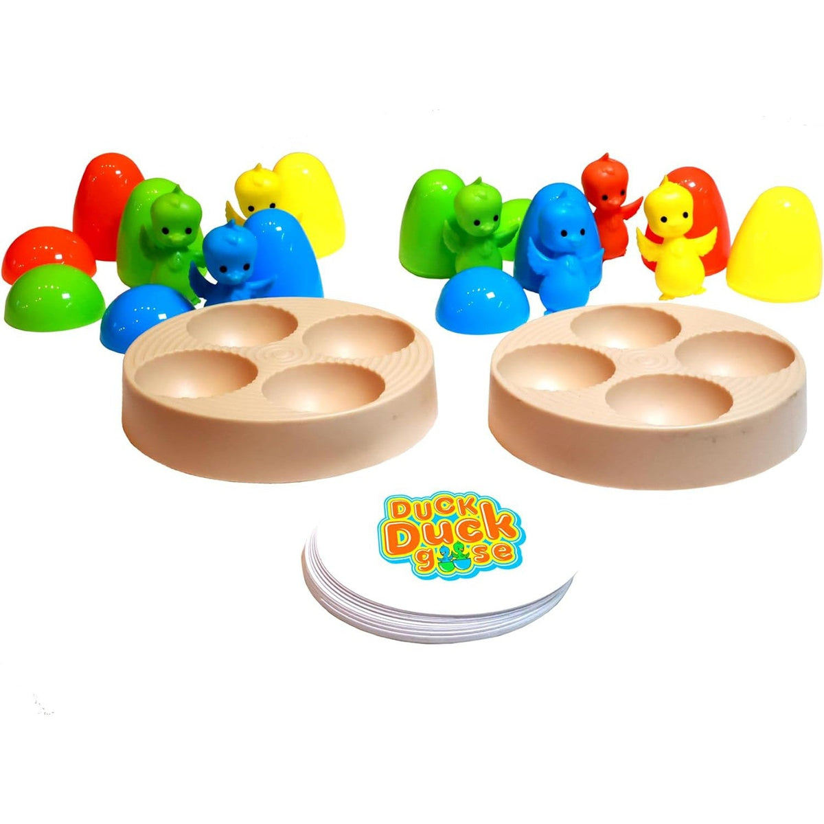 MUKIKIM Duck Duck Goose Color Sorting & Shape Stacking Board Game Ch