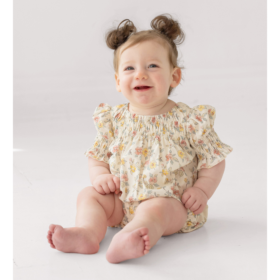 Mabel + Honey Audrey Romper- Ivory-MABEL+HONEY-Little Giant Kidz