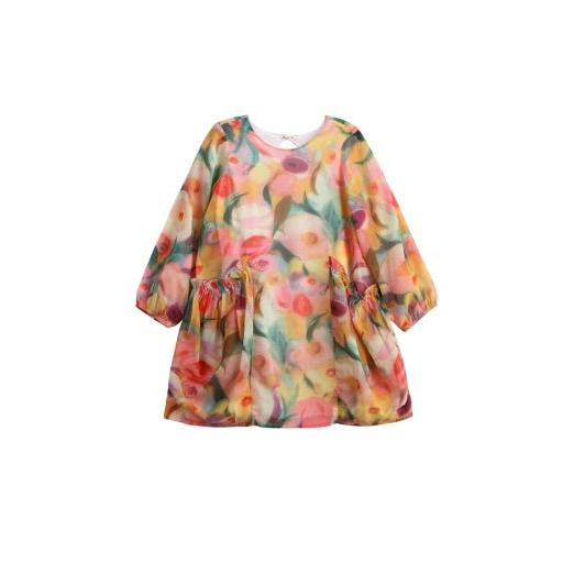 Mabel + Honey Watercolor Whimsey Dress-Pink-Mabel+Honey-Little Giant Kidz