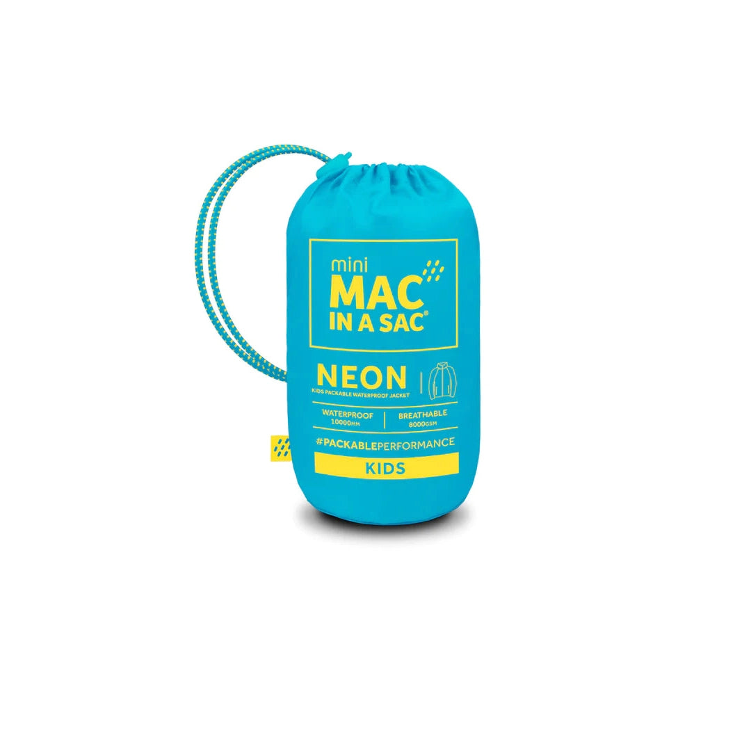 Mac in a Sac Origin Mini Packable Waterproof Jacket - Neon Blue-MAC IN A SAC-Little Giant Kidz