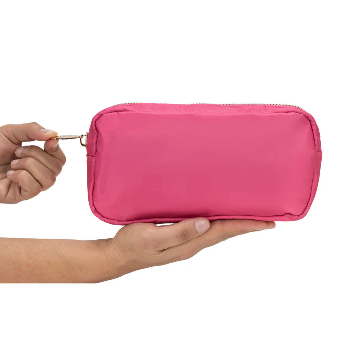 Macaron + Me Pink Nylon Pouch - Medium-Macaron + Me-Little Giant Kidz